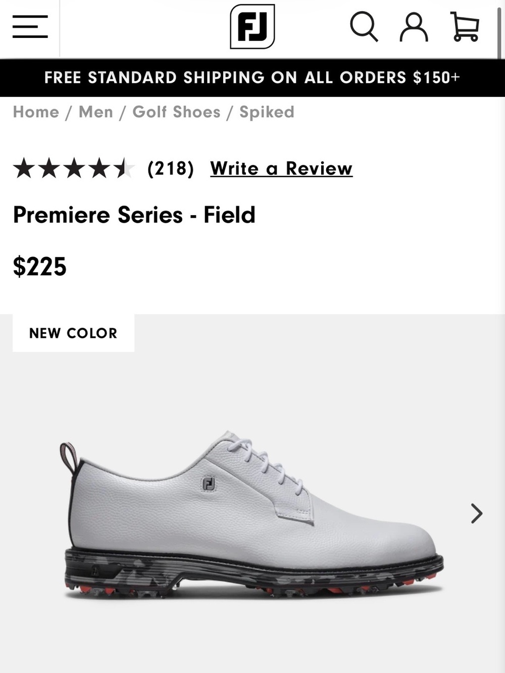 Footjoy Men's Golf Shoes with Black Trim - Premium Comfort - Picture 4 of 4